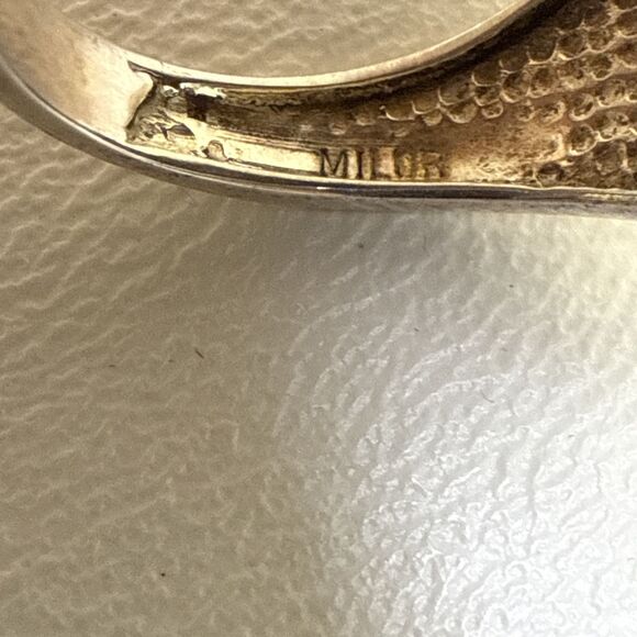 Sterling Silver & Green Enamel Italy Milor Ring 925-Size 9 - Picture 9 of 13